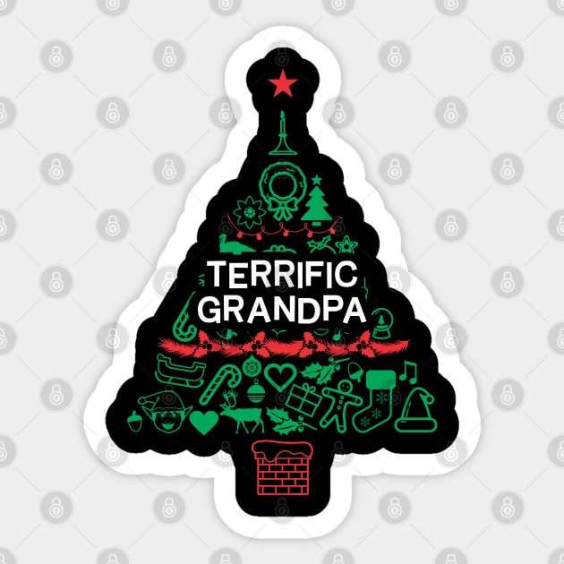 Terrific Grandpa Gift - Xmas Tree - Christmas Sticker by Vector-Artist